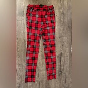 Sanctuary -  Christmas RED plaid leggings - WOMEN SMALL worn once